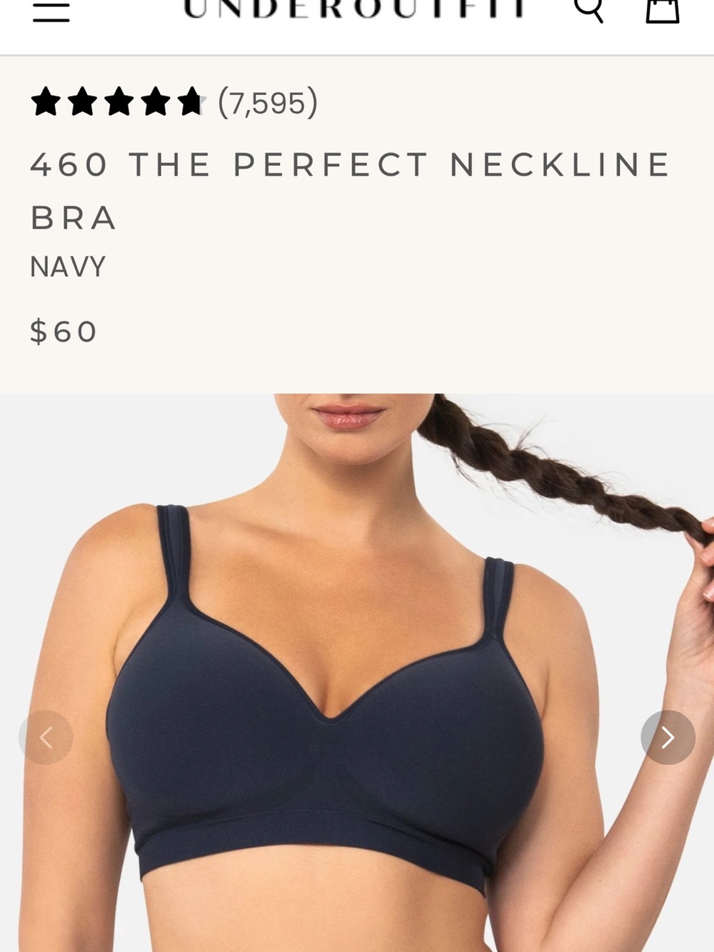 NWOT The Perfect Neckline Bra - Navy